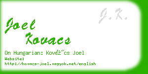 joel kovacs business card